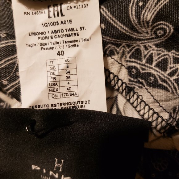 Pinko Floral Paisley Mini Shirt Dress size: 4 - Picture 6 of 9